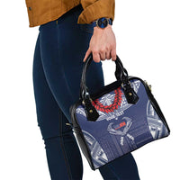 Personalized Talofa Samoa Shoulder Handbag Ulafala With Toa Nifo'oti - Blue