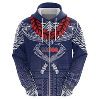 Personalized Talofa Samoa Zip Hoodie Ulafala With Toa Nifo'oti - Blue LT7 - Polynesian Pride