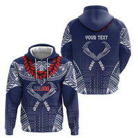 Personalized Talofa Samoa Zip Hoodie Ulafala With Toa Nifo'oti - Blue LT7 - Polynesian Pride
