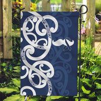 New Zealand Maori Mo Bros Garden Flag Blue Ribbon With Koru Kowhaiwhai - Polynesian Pride