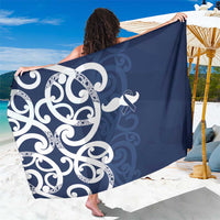 New Zealand Maori Mo Bros Sarong Blue Ribbon With Koru Kowhaiwhai - Polynesian Pride