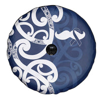 New Zealand Maori Mo Bros Spare Tire Cover Blue Ribbon With Koru Kowhaiwhai - Polynesian Pride