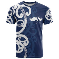 New Zealand Maori Mo Bros T Shirt Blue Ribbon With Koru Kowhaiwhai - Polynesian Pride