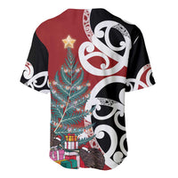New Zealand Silver Fern Christmas Tree Baseball Jersey Meri Kirihimete - Polynesian Pride