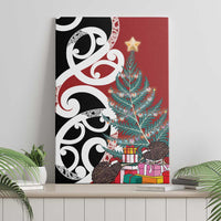 New Zealand Silver Fern Christmas Tree Canvas Wall Art Meri Kirihimete - Polynesian Pride