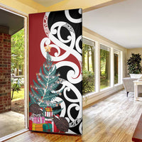 New Zealand Silver Fern Christmas Tree Door Cover Meri Kirihimete - Polynesian Pride