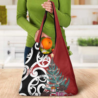 New Zealand Silver Fern Christmas Tree Grocery Bag Meri Kirihimete - Polynesian Pride