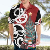 New Zealand Silver Fern Christmas Tree Hawaiian Shirt Meri Kirihimete - Polynesian Pride