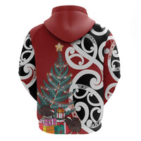 New Zealand Silver Fern Christmas Tree Hoodie Meri Kirihimete - Polynesian Pride