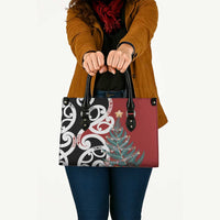 New Zealand Silver Fern Christmas Tree Leather Bag Meri Kirihimete - Polynesian Pride