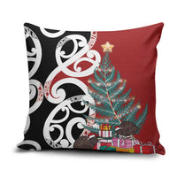 New Zealand Silver Fern Christmas Tree Pillow Cover Meri Kirihimete - Polynesian Pride