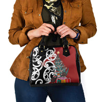 New Zealand Silver Fern Christmas Tree Shoulder Handbag Meri Kirihimete - Polynesian Pride
