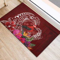 Personalized Samoa Meri Krisimasi Rubber Doormat Segasegamau'u Mix Siapo LT7 - Polynesian Pride