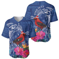 Personalized Samoa Christmas Baseball Jersey Cardinal Honeyeater Mix Siapo LT7 - Polynesian Pride