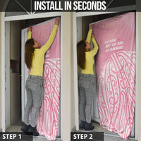 Breast Cancer Awareness Maori Door Cover Kia Kaha Kia Maia Kia Manawanui - Polynesian Pride