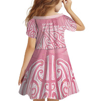 Breast Cancer Awareness Maori Family Matching Long Sleeve Bodycon Dress and Hawaiian Shirt Kia Kaha Kia Maia Kia Manawanui - Polynesian Pride