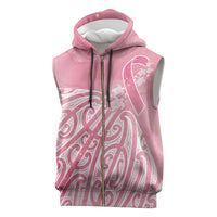 Breast Cancer Awareness Maori Sleeveless Zip Hoodie Kia Kaha Kia Maia Kia Manawanui - Polynesian Pride