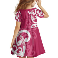Breast Cancer Awareness Maori Family Matching Off Shoulder Maxi Dress and Hawaiian Shirt Koru Kowhaiwhai - Polynesian Pride