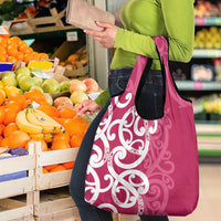 Breast Cancer Awareness Maori Grocery Bag Koru Kowhaiwhai - Polynesian Pride