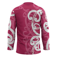 Breast Cancer Awareness Maori Hockey Jersey Koru Kowhaiwhai - Polynesian Pride