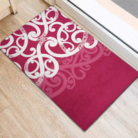 Breast Cancer Awareness Maori Rubber Doormat Koru Kowhaiwhai - Polynesian Pride