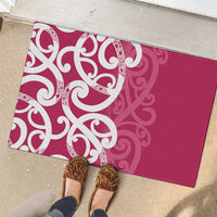 Breast Cancer Awareness Maori Rubber Doormat Koru Kowhaiwhai - Polynesian Pride