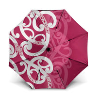 Breast Cancer Awareness Maori Umbrella Koru Kowhaiwhai - Polynesian Pride