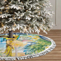 Funny Tropical Christmas Tree Skirt Tis The Season To Get Tipsy
