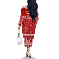 Hawaii Pineapple Christmas Family Matching Off Shoulder Long Sleeve Dress and Hawaiian Shirt Mele Kalikimaka LT7 - Polynesian Pride