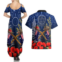 Anzac Couples Matching Summer Maxi Dress and Hawaiian Shirt Ausralia Aboriginal Mix New Zealand Slouch Hats LT7 - Polynesian Pride