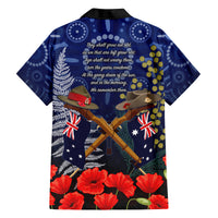 Anzac Family Matching Off Shoulder Short Dress and Hawaiian Shirt Ausralia Aboriginal Mix New Zealand Slouch Hats LT7 - Polynesian Pride