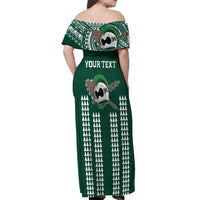 Hawaii Rainbow Warriors Personalized Off Shoulder Maxi Dress Kakau Ikakai Laau Pama