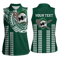 Hawaii Rainbow Warriors Personalized Women Sleeveless Polo Shirt Kakau Ikaika Laau Pama LT7 - Polynesian Pride