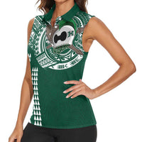 Hawaii Rainbow Warriors Personalized Women Sleeveless Polo Shirt Kakau Ikaika Laau Pama LT7 - Polynesian Pride