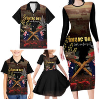 Australia - New Zealand ANZAC Family Matching Long Sleeve Bodycon Dress and Hawaiian Shirt Gallipoli ANZAC Cove Landing