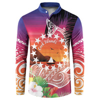 Kia Orana Cook Islands Button Sweatshirt Sunset Dream