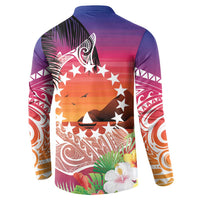 Kia Orana Cook Islands Button Sweatshirt Sunset Dream