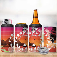 Kia Orana Cook Islands 4 in 1 Can Cooler Tumbler Sunset Dream