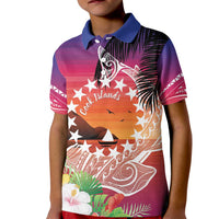 Kia Orana Cook Islands Kid Polo Shirt Sunset Dream