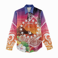 Kia Orana Cook Islands Women Casual Shirt Sunset Dream
