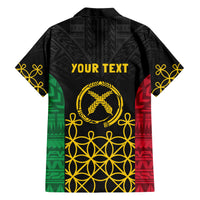 Vanuatu Indipendens Dei Family Matching Short Sleeve Bodycon Dress and Hawaiian Shirt Tribal Sand Drawing