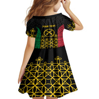 Vanuatu Indipendens Dei Kid Short Sleeve Dress Tribal Sand Drawing LT7 - Polynesian Pride
