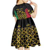 Vanuatu Indipendens Dei Kid Short Sleeve Dress Tribal Sand Drawing LT7 - Polynesian Pride