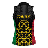 Vanuatu Indipendens Dei Women Sleeveless Polo Shirt Tribal Sand Drawing