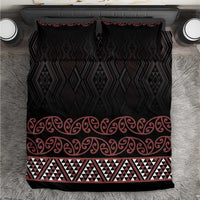 Maori Taniko Patterns Bedding Set Brown Niho Taniwha Mix Paatiki Motifs