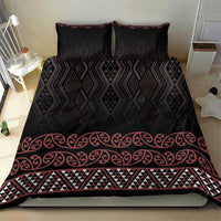 Maori Taniko Patterns Bedding Set Brown Niho Taniwha Mix Paatiki Motifs