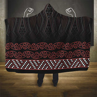 Maori Taniko Patterns Hooded Blanket Brown Niho Taniwha Mix Paatiki Motifs