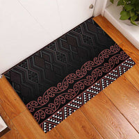 Maori Taniko Patterns Rubber Doormat Brown Niho Taniwha Mix Paatiki Motifs LT7 - Polynesian Pride