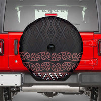 Maori Taniko Patterns Spare Tire Cover Brown Niho Taniwha Mix Paatiki Motifs