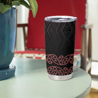 Maori Taniko Patterns Tumbler Cup Brown Niho Taniwha Mix Paatiki Motifs LT7 - Polynesian Pride